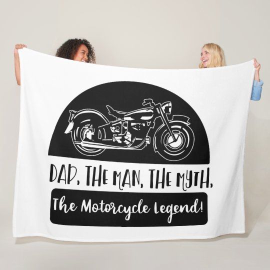 Dad The Man The Myth Motorcycle Legend Funny Quote Fleece Blanket