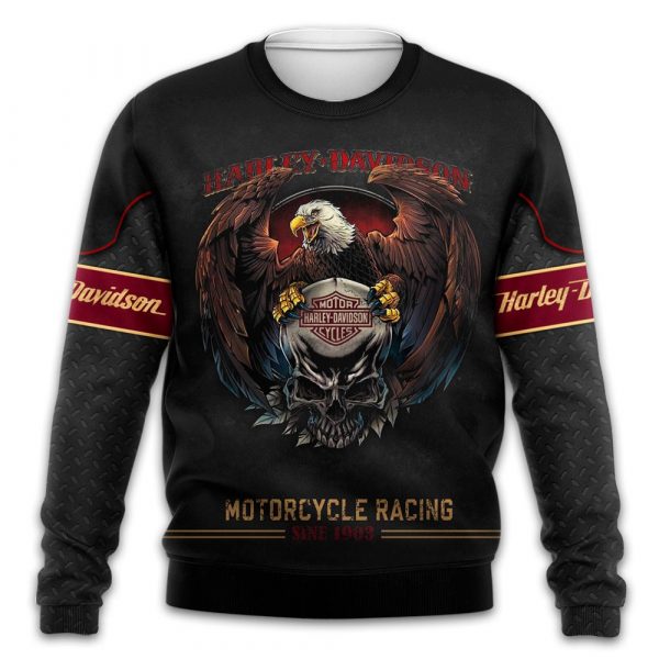 Harley Davidson Eagle Skull Motorcycle Racing 3D