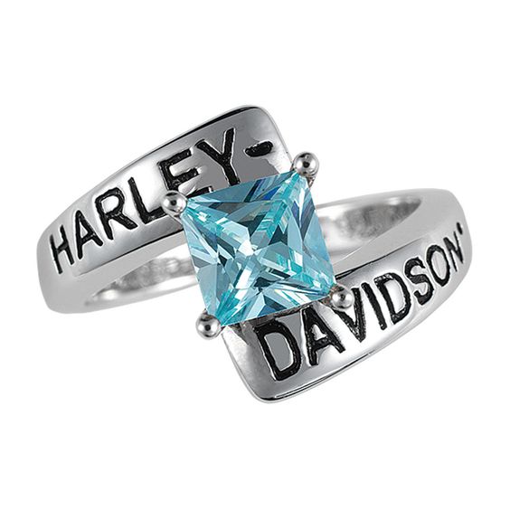 Harley Davidson Silver Crossroads Birthstone Ring