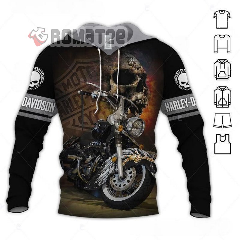 Harley Davidson Willie G Ghost Rider Motorcycles 3D Hoodie