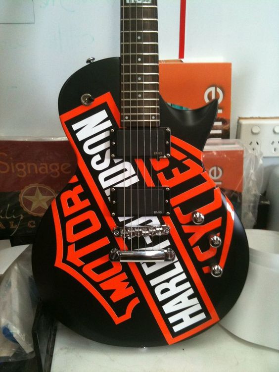 Harley Davidson themed guitar