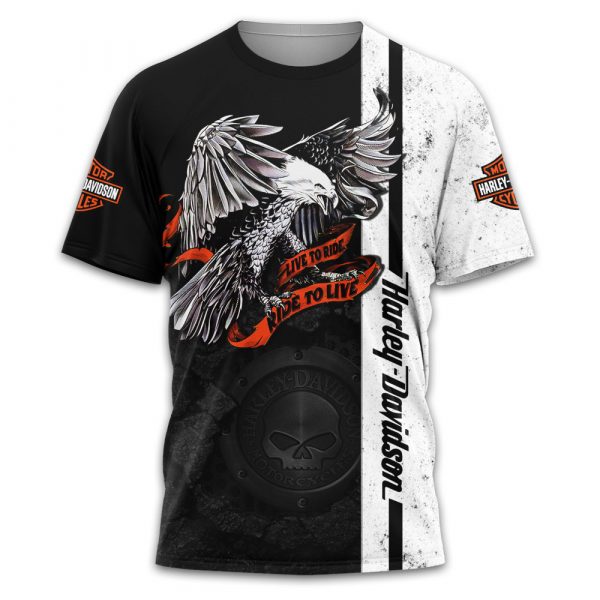 Live To Ride Harley Davidson Eagle T Shirt