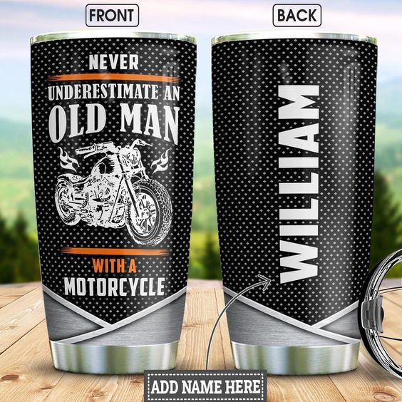Motorcycle Old Man Personalized Custom Personalized Tumbler