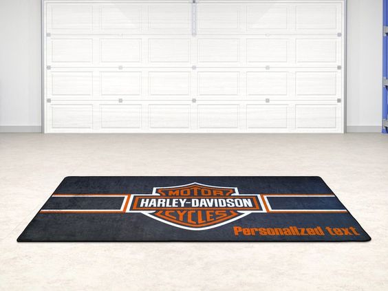 Personalized Harley Davidson Doormat with Family Name