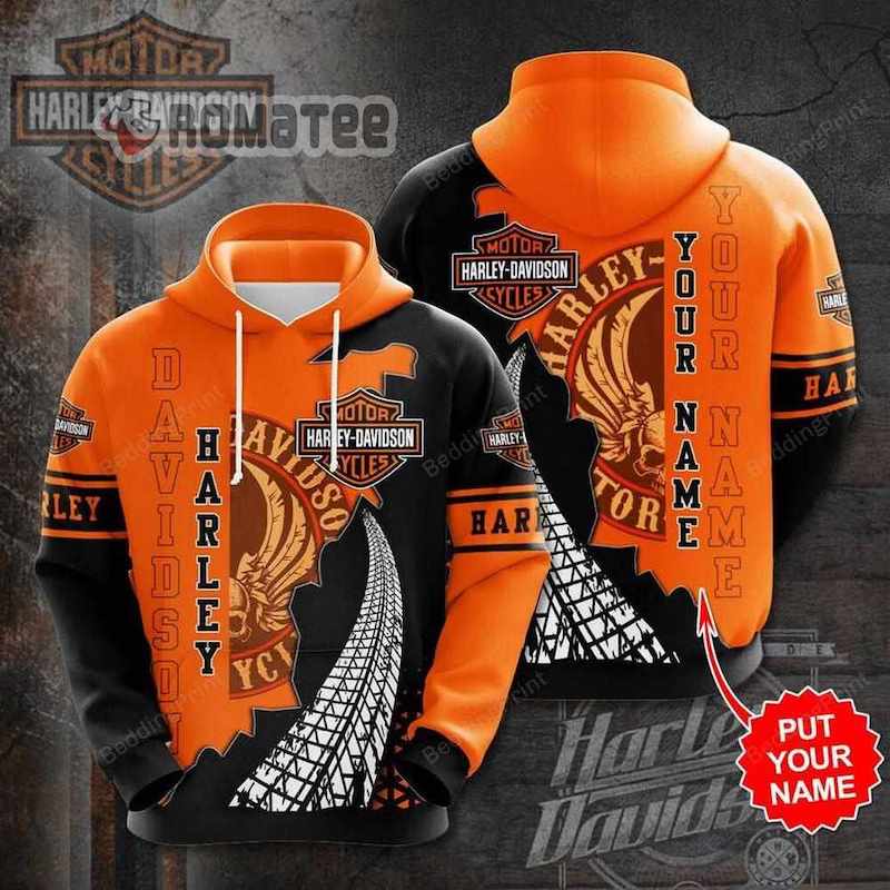 Skull Wings Harley Davidson Personalized Name 3D Hoodie All Over Print