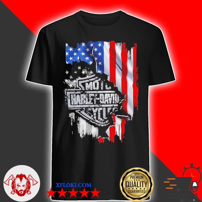 American Flag Harley Davidson Long Sleeve Shirt XClothing