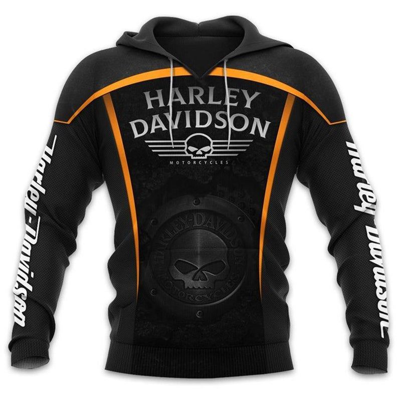 Black Harley Davidson Black Willie G Skull 3D Hoodie ODBARY