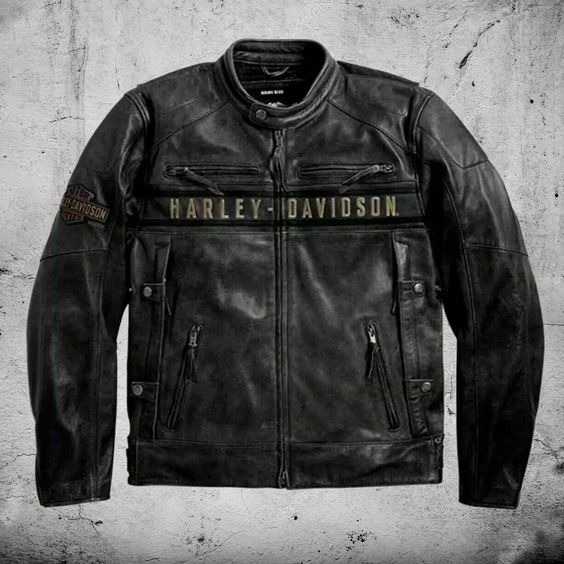Harley Davidson Distressed Leather Mens Biker Jacket Jacketsthreads