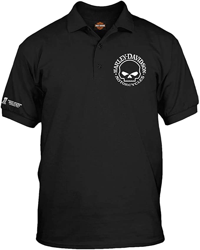 Harley Davidson Mens Black 3 Button Polo Sport Shirt Amazon