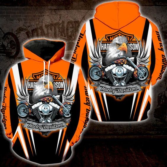 Harley Davidson White Eagle 3D Hoodie Odbary