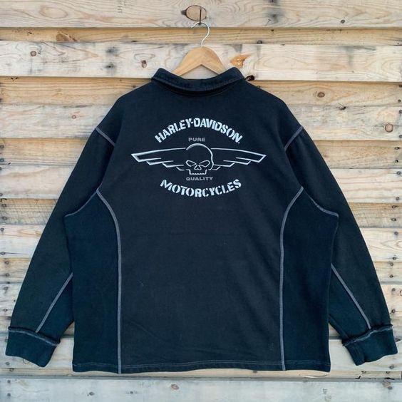 Vintage 90 S Harley Davidson Sweatshirt Harley Davidson Halfzip Mutier shop