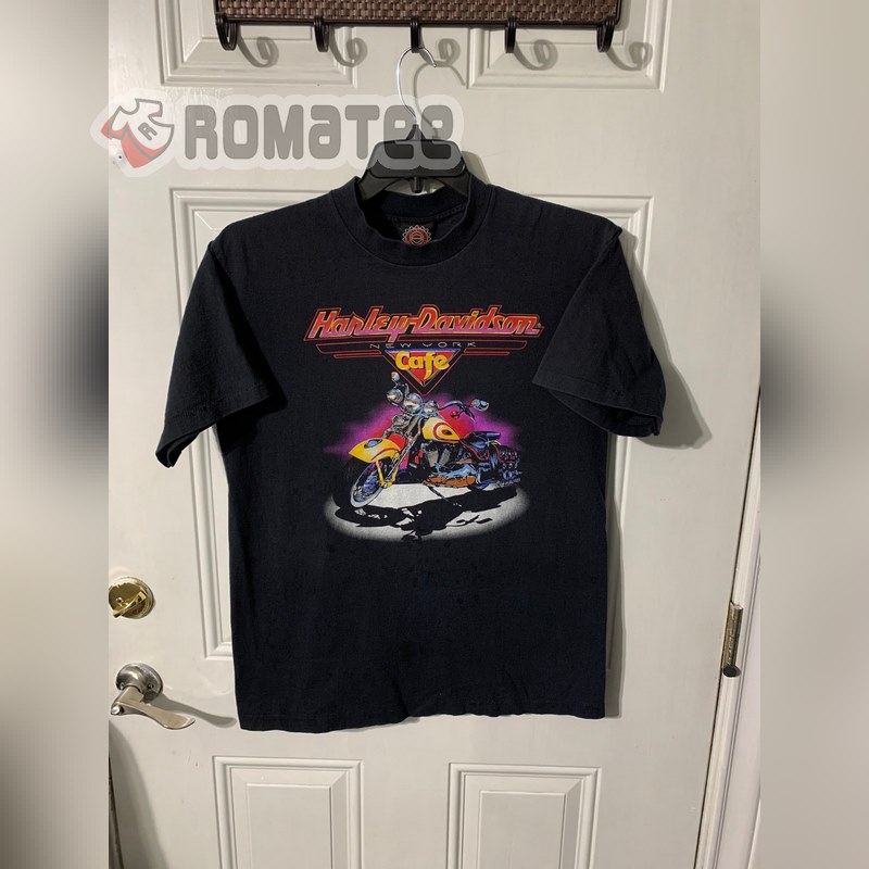 Harley Davidson Motorcycle New York Cafe Vintage 2D T Shirt