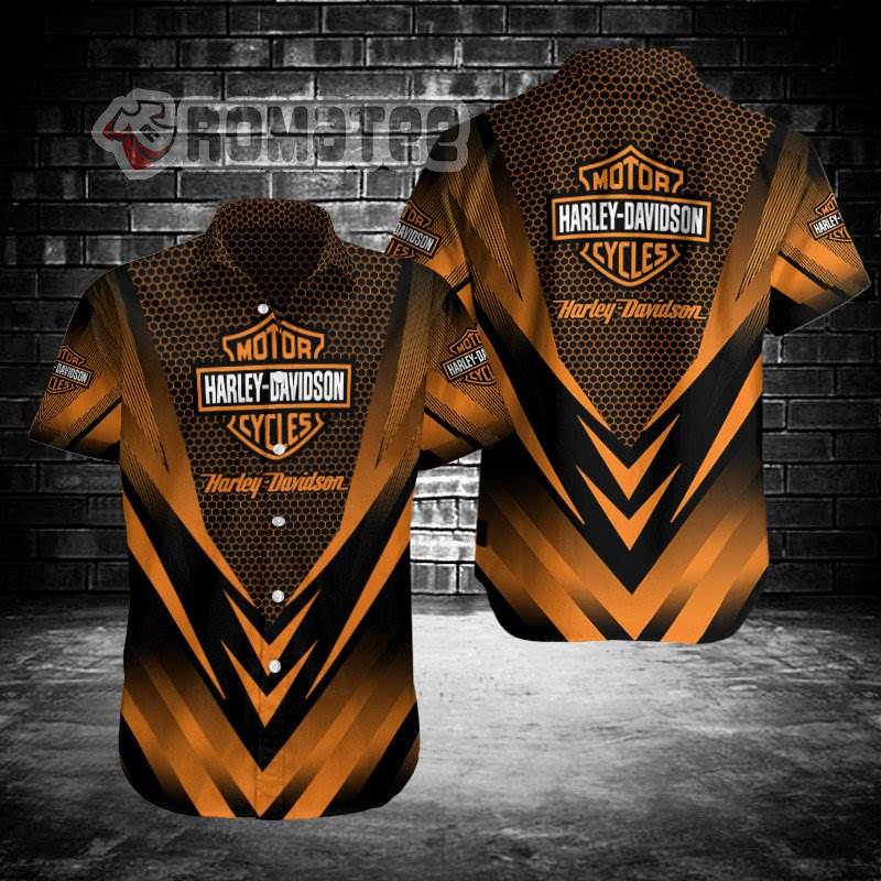 Harley Davidson Motorcycles Armor Honey Pattern 3D All Over Print Hawaiian Shirt