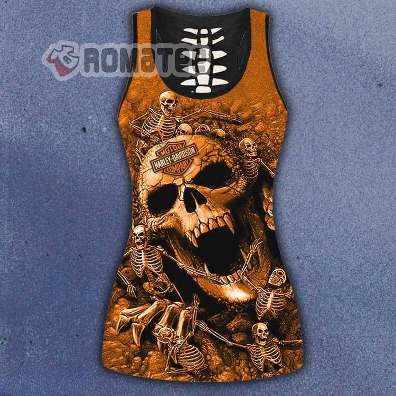 Harley Davidson Motorcycles Cemetery Cracked Skull 3D All Over Print Tank Top