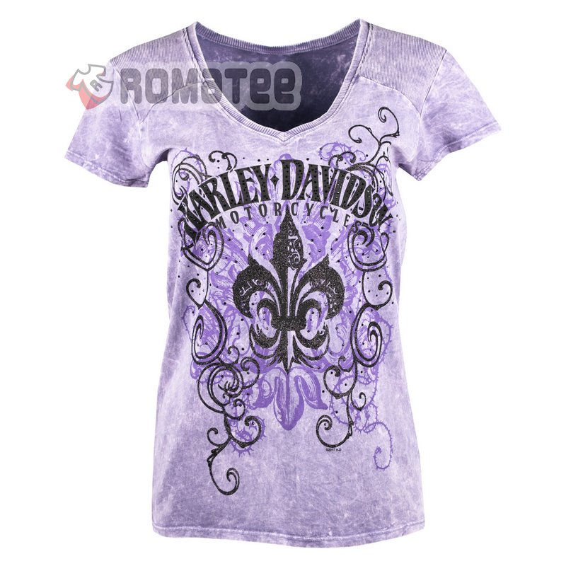 Harley Davidson Motorcycles Sturgis South Dakota Thicket Purple Womens 2D T Shirt Font