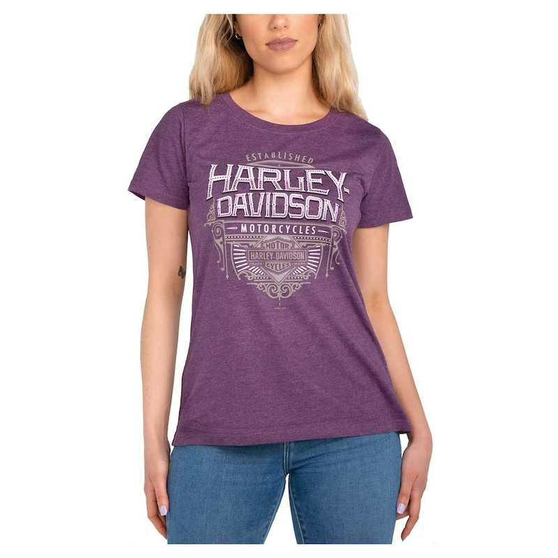 Harley Davidson Womens Embellished Shield Scoop Neck Short Sleeve T Shirt Walmart
