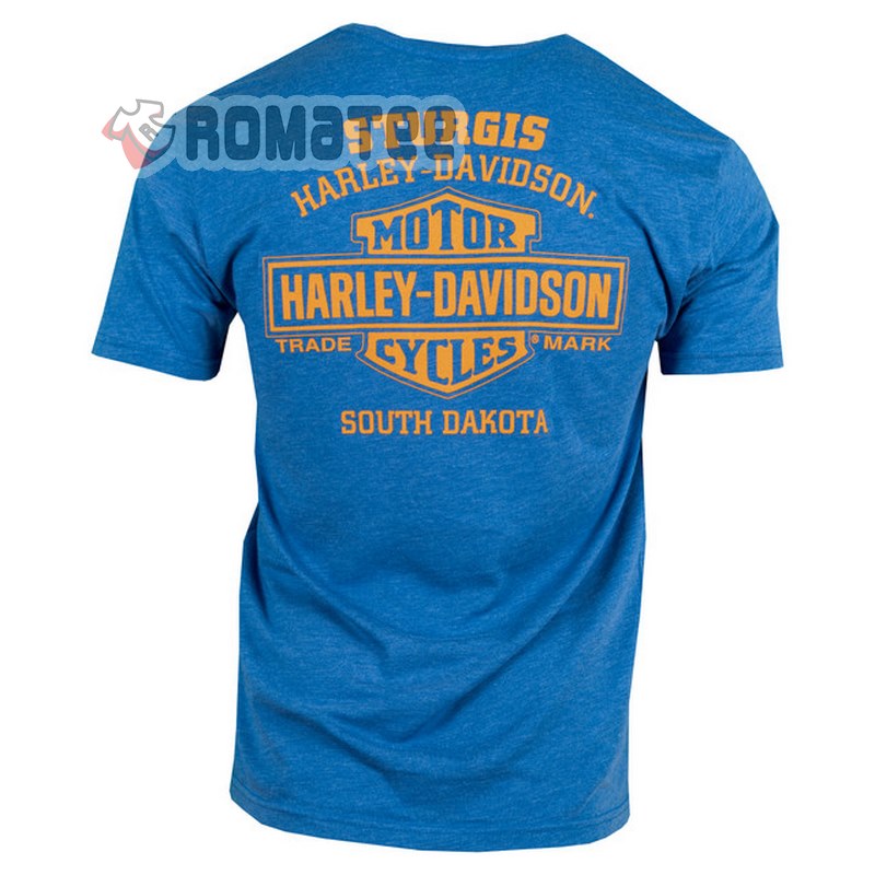 South Dakota Sturgis Harley Davidson Trade Mark Worlds Finest Motorcycles Shield 2D T Shirt Back