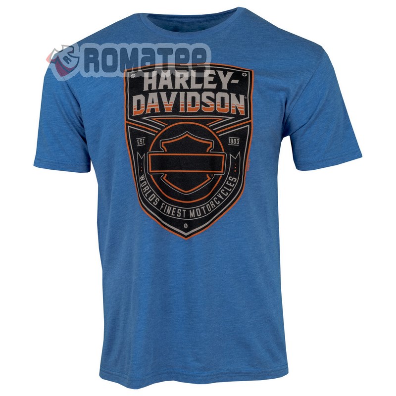 South Dakota Sturgis Harley Davidson Trade Mark Worlds Finest Motorcycles Shield 2D T Shirt Front