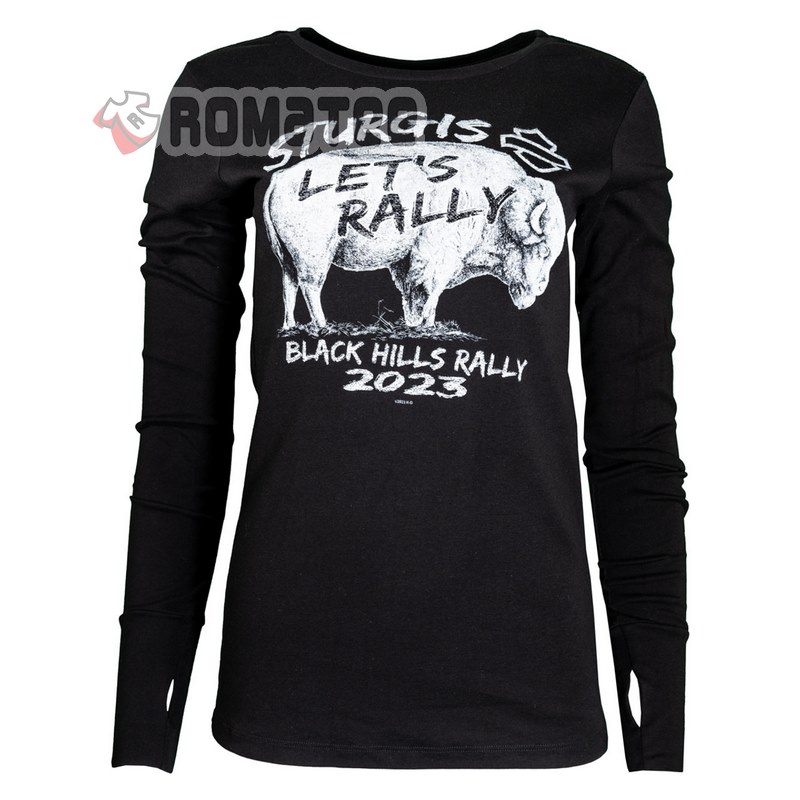 Sturgis Black Hill Rally 2023 Lets Rally Sheep Race 2D Womens Long Sleeve Front