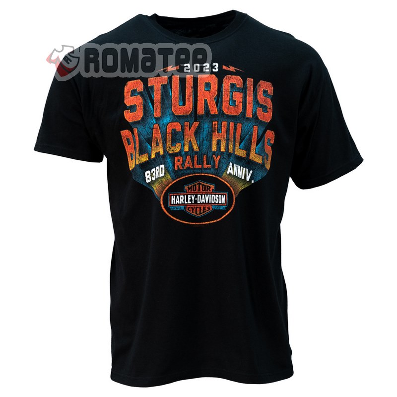 Sturgis Black Hill Rally 83rd Anniversary 2023 Event Harley Davidson Motorcycles 2D T Shirt Front