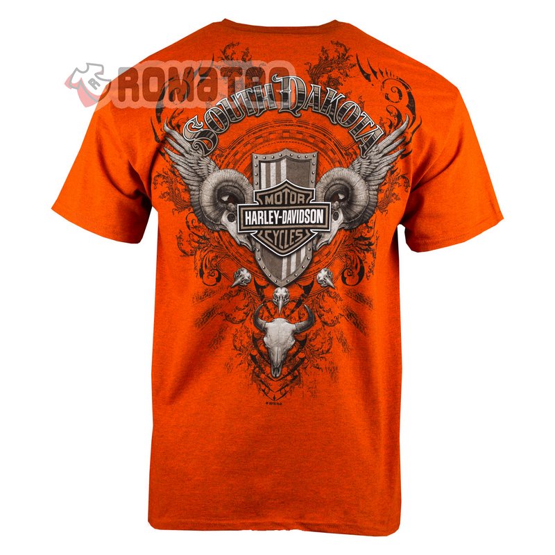 Sturgis Harley Davidson Wrench Wild Animal Skull South Dakota 2D T Shirt Back