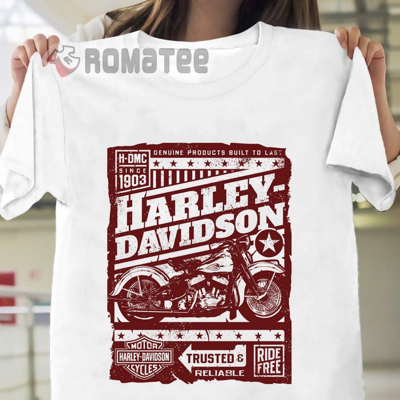 Vintage H DMC Est 1903 Harley Davidson Motorcycles Star Genuine Products Build To Last 2D T Shirt