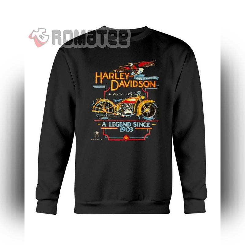 Vintage Harley Davidson Eagle Catching Ribbon Harley Davidson Motorcycle Made In America A Legend Since 1903 2D T Shirt