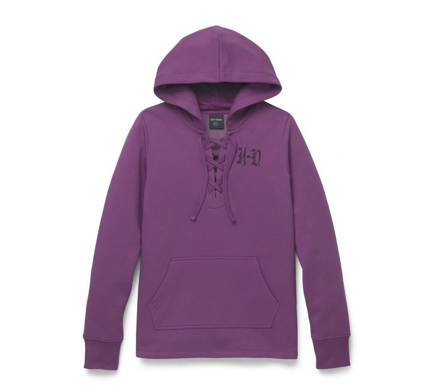 Womens Rebellious Laced Pull Over Hoodie front