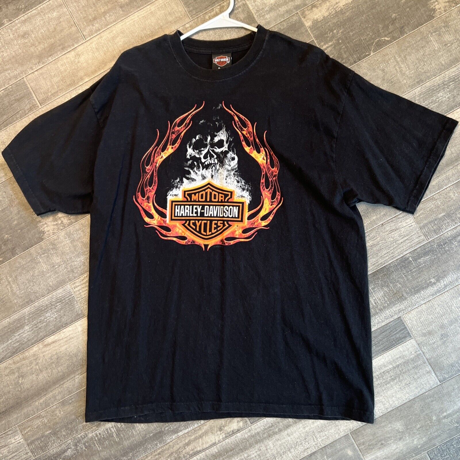 ebay Reel Brothers Harley Davidson T Shirt Black Skull Flame Wisconsin Dells Size XL