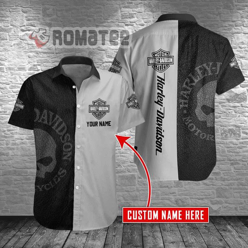 Harley Davidson Willie G Skull Custom Name Non Color 3D All Over Print Hawaiian Shirt