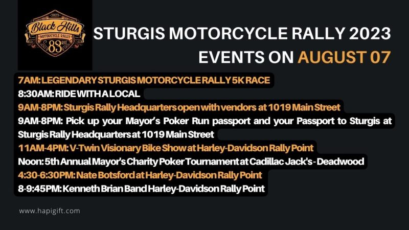 Sturgis Motorcycle Rally 2023 Events on August 07
